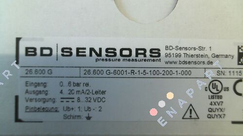 26.600 G-6001-R-1-5-100-200-1-000 Предавател за налягане