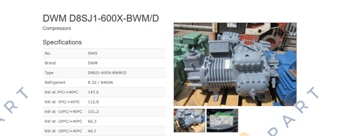 DWM D8SJ1-600X-BWM/D Хладилен компресор