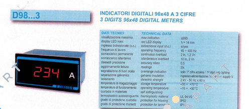 D98EVXXXX3 Цифров волтметър