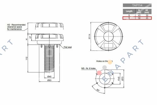 AA206000017 / TAP-114-3-L10-A-1-P01 