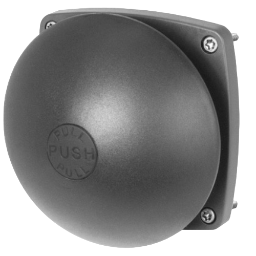 Palm push-button Ø 90, big dome, pull release, wall-mounting