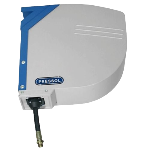 Encased, for ceiling mounting, with internal swivel joint