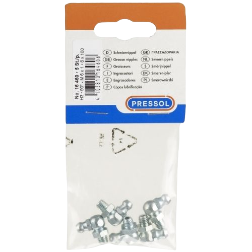 Hydraulic grease nipples H3, 90°, 5 pcs. in polybag with headcard