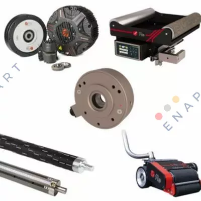 999-800-0523  Re „Eleflex“ Magnetpulverbremse
B.651.R mit Kühlrippen
Max. Bremsmoment 65 Nm
Restmoment 0,4 Nm
Anschlussspannung 24 Volt
Stromaufnahme 1 A
Wiederstand 24 Ohm bei 20°
Verlustleistung mit Radiator 400 W
Wellenaufnahme Ø 20 mm H7
Eigengewicht 9 kg